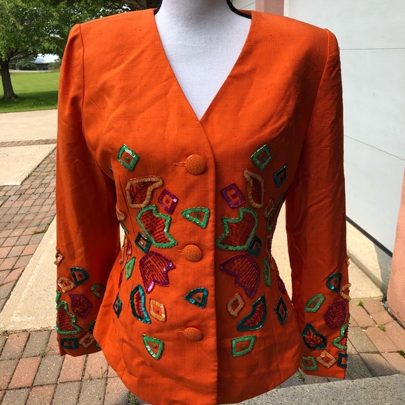 Vintage Bob Mackie colorful silk jacket